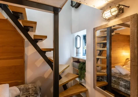 The stairs upto to the living area at The Gun House, Shaldon