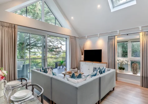 The living area at The Harbour Loft, Padstow