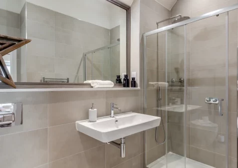 Bedroom #1 en-suite shower room at The Harbour Loft, Padstow