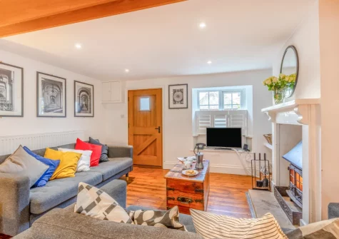 The living area at The Haven, Branscombe