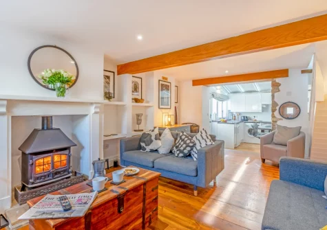 The living area at The Haven, Branscombe