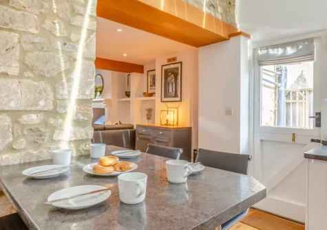 The dining area at The Haven, Branscombe