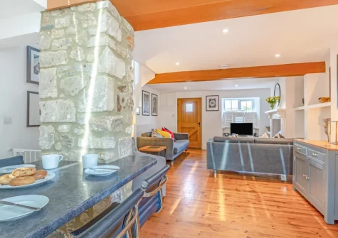 The living & dining area at The Haven, Branscombe