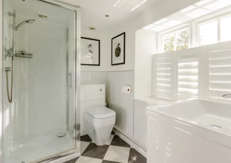 The shower room at The Haven, Branscombe