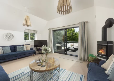 The living room at The Hawthorns at Roserrow, Polzeath