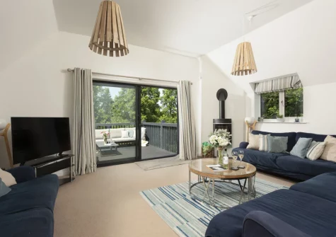 The living room at The Hawthorns at Roserrow, Polzeath