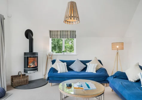 The living room at The Hawthorns at Roserrow, Polzeath