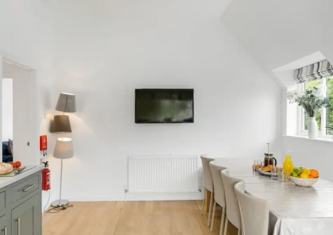 The kitchen & dining area at The Hawthorns at Roserrow, Polzeath