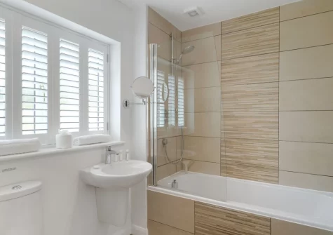 Bedroom #1 en-suite bathroom at The Hawthorns at Roserrow, Polzeath