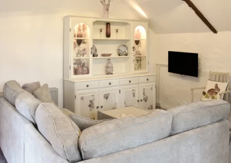 The living area at The Hayloft at Hembal Manor, St Austell