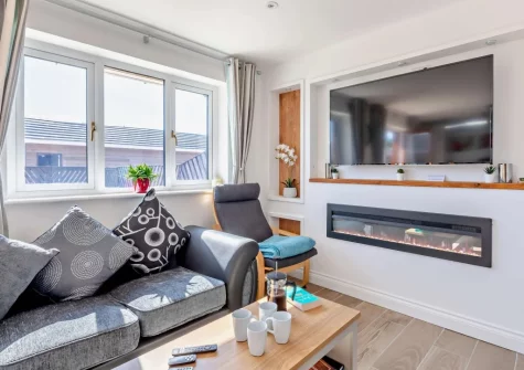 The living area at The Hive Retreat, Tytherleigh