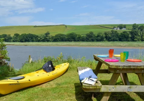 The Holt at Pillmouth Farm overlooks a paddock which leads down to the River Torridge, where you can fish or paddleboard along the river to neighbouring villages