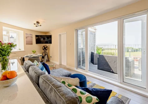 The living area at The Horseshoe, Woolacombe