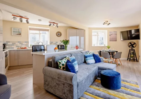 The living area at The Horseshoe, Woolacombe