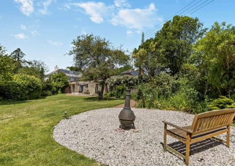 The walled garden, fire pit & outdoor sitting area at The Italian Stables, Woodtown