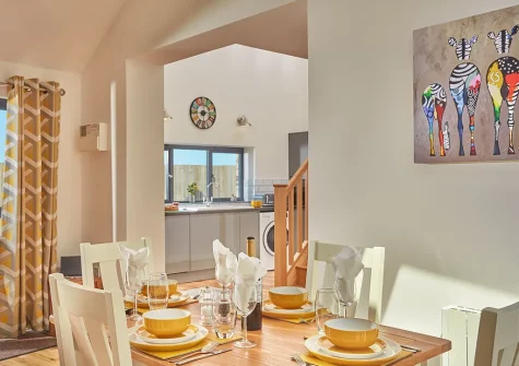 The dining area at The Larches, Presingoll Barns, St Agnes