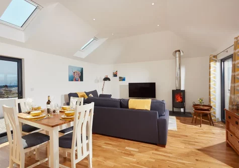 The dining area at The Larches, Presingoll Barns, St Agnes