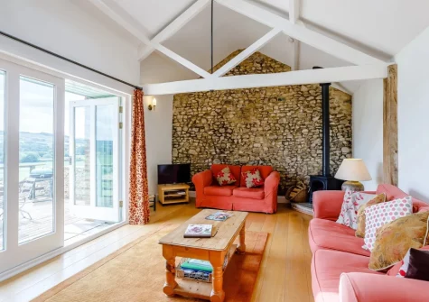 The living area at The Linhay, Oxenlears, Kilmington