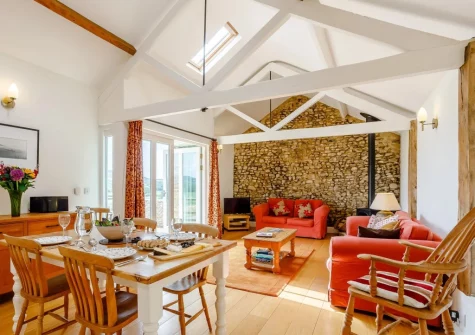 The dining area at The Linhay, Oxenlears, Kilmington