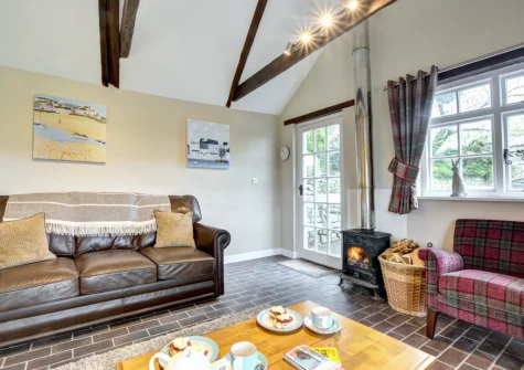 The living area at The Linney at Penrose Burden, St Breward