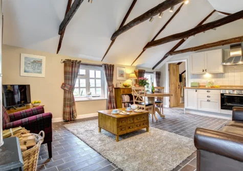 The living area at The Linney at Penrose Burden, St Breward