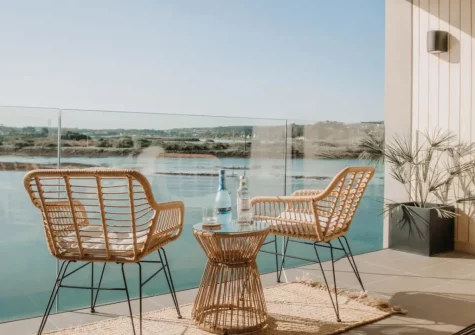 The balcony & outdoor sitting area at The Lobster Pot, Hayle
