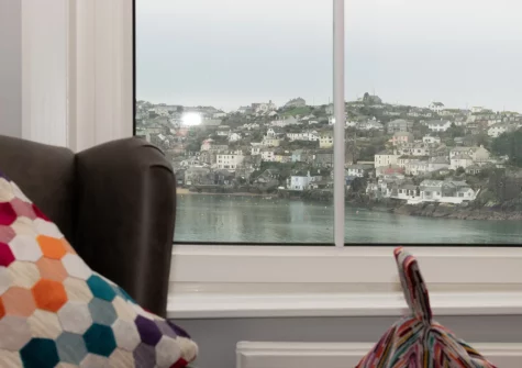 The view from the living area at The Lodge at Kylgenna, Fowey
