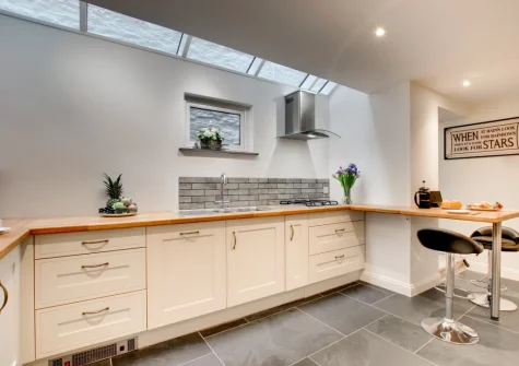 The kitchen at The Lodge at Kylgenna, Fowey