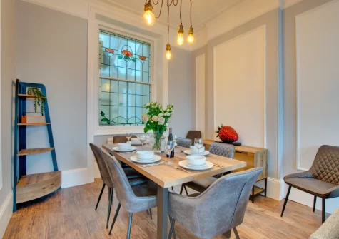 The dining area at The Lodge at Kylgenna, Fowey