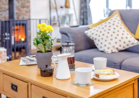 The living area at The Lodge at The Linhay, North Tamerton