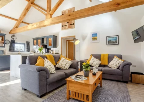 The living area at The Lodge at The Linhay, North Tamerton