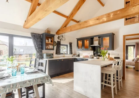 The kitchen at The Lodge at The Linhay, North Tamerton
