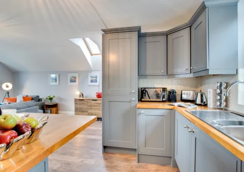 The kitchen at The Loft at Kylgenna, Fowey