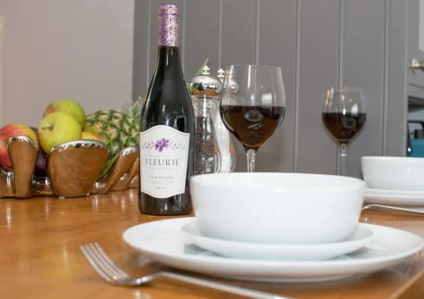 The dining area at The Loft at Kylgenna, Fowey