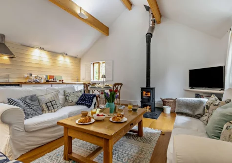 The living area at The Loft at Toms Yard, St Ives