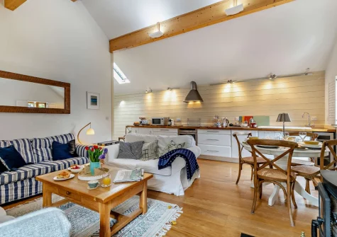 The living area at The Loft at Toms Yard, St Ives