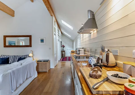 The kitchen at The Loft at Toms Yard, St Ives