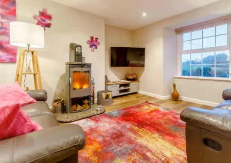 The living area at The Loft at Trenode, Widegates