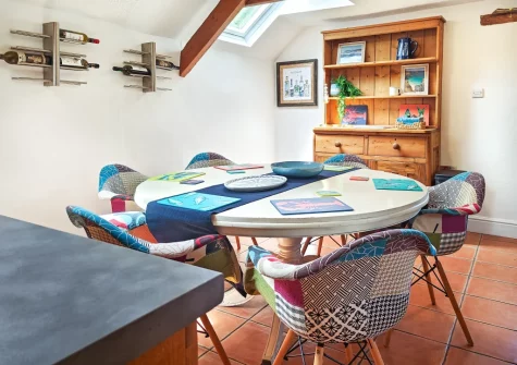 The dining area at The Long Barn, St Ervan