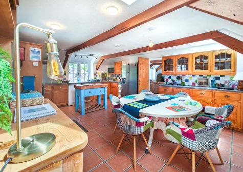The dining area at The Long Barn, St Ervan