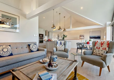 The living area at The Lookout, Crafthole