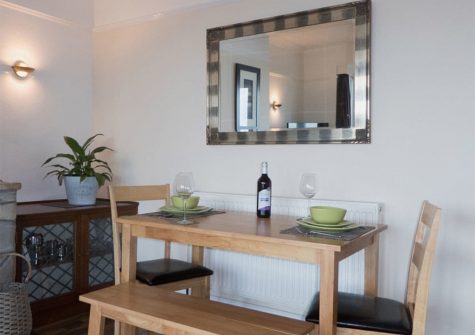 The dining area at The Lookout, Moorings Apartments, Torquay