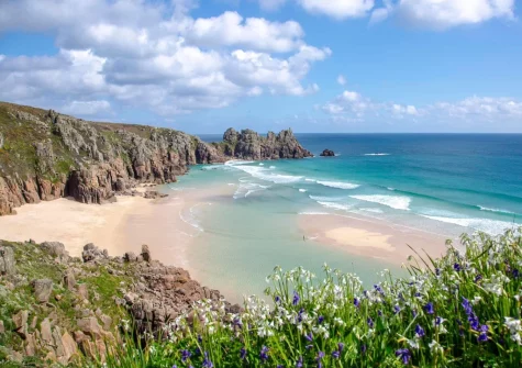 Nearby Pedn Vounder Beach is one of Cornwall's gems, set among the stunning cliffs of Treryn Dinas with crystal clear turquoise water & a beautiful white sand beach