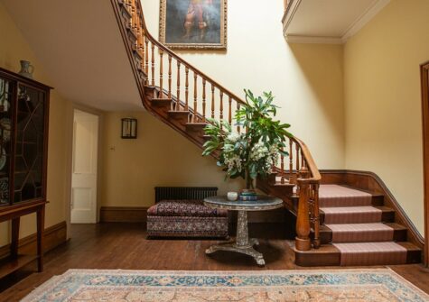 The hallway & stairs at The Lost Slipper, Kestle Mill
