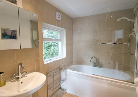 The bathroom at The Magazine, Lamorna