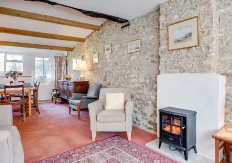The living room at The Malt House, Colyton