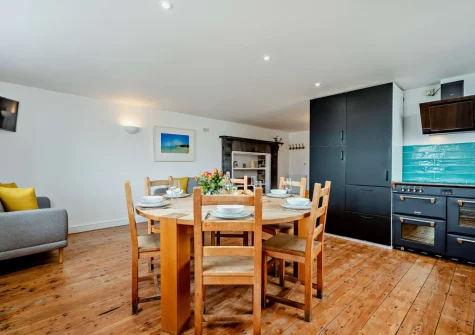 The kitchen & dining area at The Martyn Rooms, Morwenstow