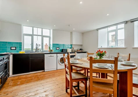 The kitchen & dining area at The Martyn Rooms, Morwenstow