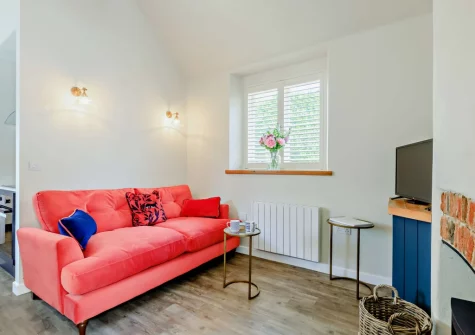 The living area at The Meeting Room, Beer