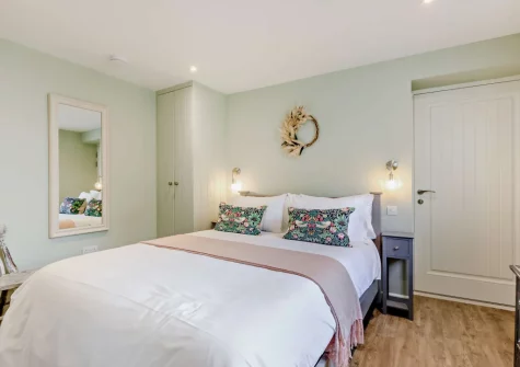 The bedroom at The Meeting Room, Beer